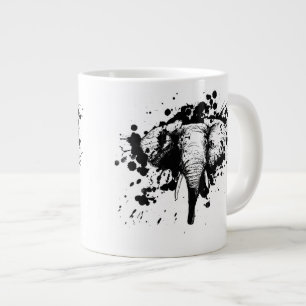Bull Elephant in Black Splash Wählen Sie Ihren Hi Jumbo-Tasse