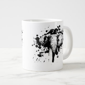 Bull Elephant in Black Splash Wählen Sie Ihren Hin Jumbo-Tasse