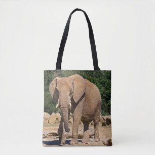 Bull Elephant über die gesamte Drucktasche Tasche