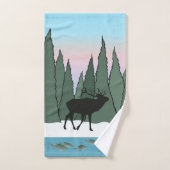 Bull Elk and Fish Badhandtuch Set (Handtuch)