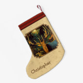 Bull Elk Autumn Yellow Kleiner Weihnachtsstrumpf (Rückseite (Hängend))