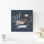 Bull Elk Bugling Quadratische Wanduhr (Zuhause)