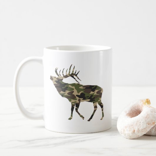 Bull Elk Camouflage Kaffeetasse (Mit Donut)