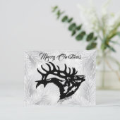 Bull Elk Christmas Postcard Postkarte (Stehend Vorderseite)