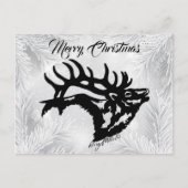 Bull Elk Christmas Postcard Postkarte (Vorderseite)