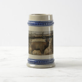 Bull Elk Crock Stein, 22 oz Bierglas