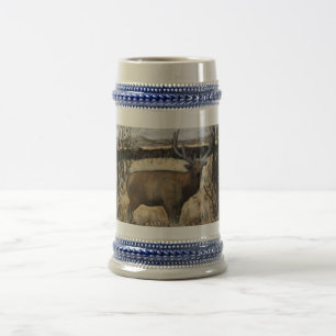 Bull Elk Crock Stein, 22 oz Bierglas