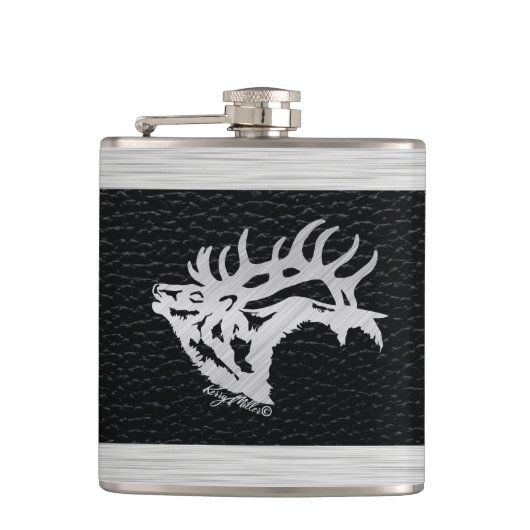 Bull Elk Flask Flachmann (Vorderseite)