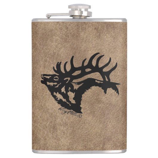 Bull Elk Flask Flachmann (Vorderseite)