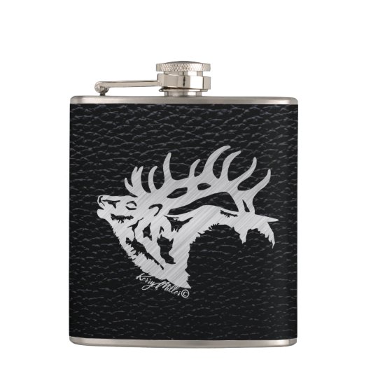 Bull Elk Flask Flachmann (Vorderseite)