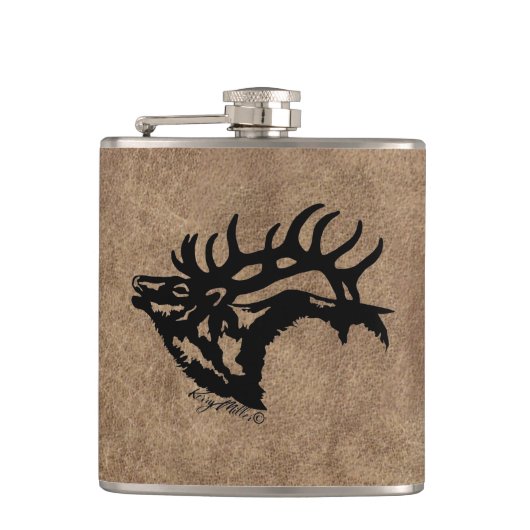 Bull Elk Flask Flachmann (Vorderseite)