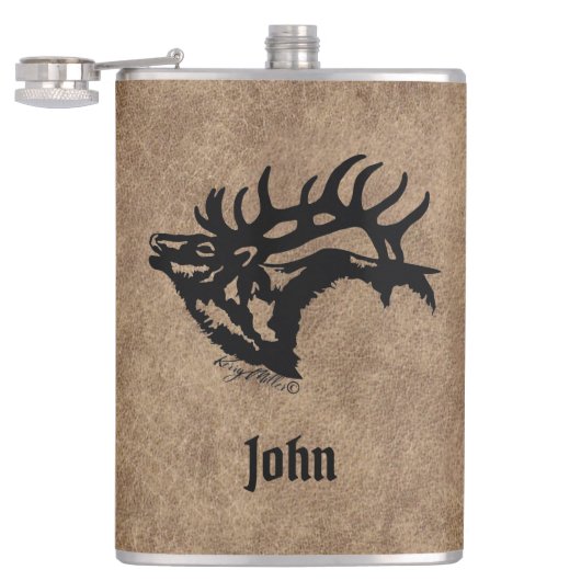 Bull Elk Flask Flachmann (Geöffnet)