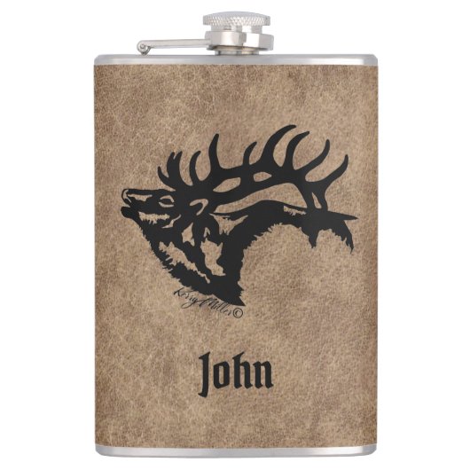 Bull Elk Flask Flachmann (Vorderseite)