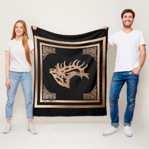 Bull Elk Fleece Blanket