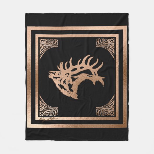 Bull Elk Fleece Blanket (Vorderseite)