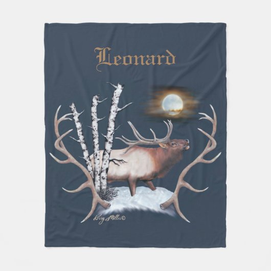 Bull Elk Fleecedecke (Vorderseite)