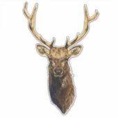 Bull Elk Head Tierart Wildtiere Aufkleber (Vorderseite)
