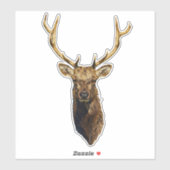 Bull Elk Head Tierart Wildtiere Aufkleber (Blatt)