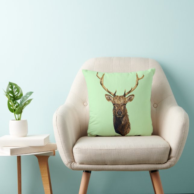 Bull Elk Head Tierart Wildtiere Kissen (Stuhl )
