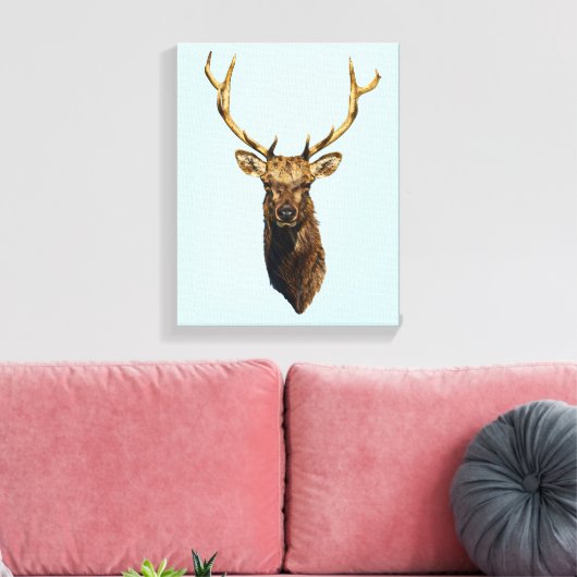 Bull Elk Head Tierart Wildtiere Leinwanddruck (Insitu (Wohnzimmer))