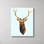 Bull Elk Head Tierart Wildtiere Leinwanddruck (Vorderseite)