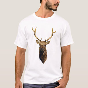 Bull Elk Head Tierart Wildtiere T-Shirt