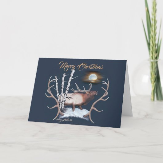 Bull Elk Holiday Card Feiertagskarte (Vorderseite)