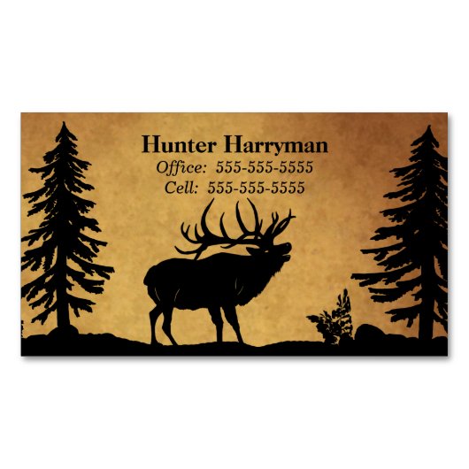 Bull Elk Hunter Outfitters Beruflich Magnetische Visitenkarte (Vorderseite)