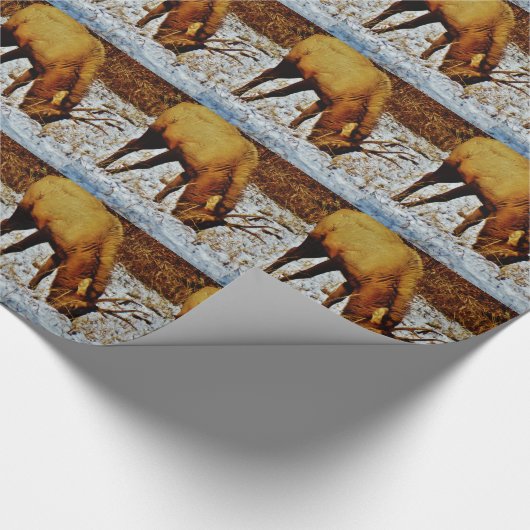 Bull Elk im Schnee. Geschenkpapier (Ecke)