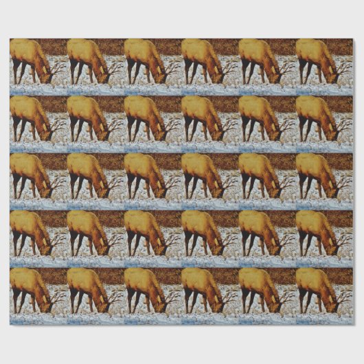 Bull Elk im Schnee. Geschenkpapier (Flach)