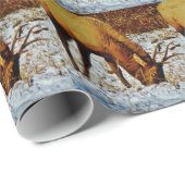 Bull Elk im Schnee. Geschenkpapier (Rolleneckpunkt)