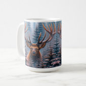 Bull Elk in Pine Trees Kaffeetasse (Vorderseite Links)