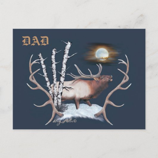 Bull Elk Postcard Postkarte (Vorderseite)