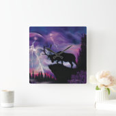 Bull Elk Quadratische Wanduhr (Zuhause)