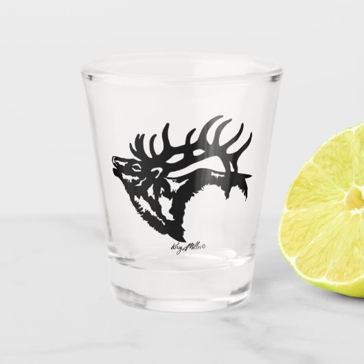 Bull Elk Schnapsglas (Vorderseite)
