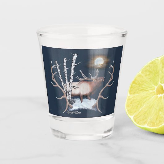 Bull Elk Shot Glass Schnapsglas (Vorderseite)