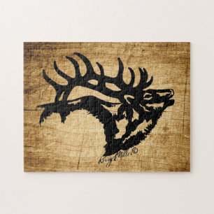 Bull Elk Silhouette Puzzle