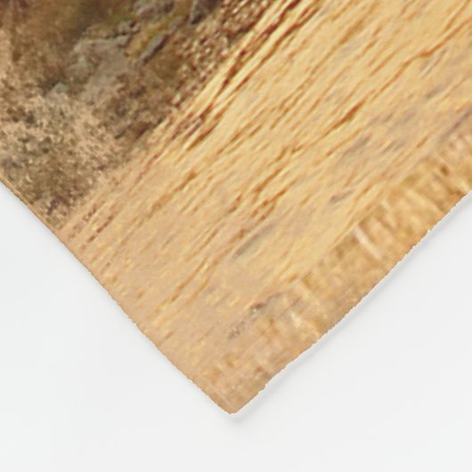 Bull Elk Sunrise Collage Fleecedecke (Ecke)