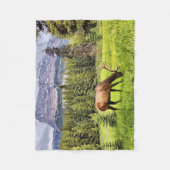 Bull Elk und Burgberg in Banff Fleecedecke (Vorderseite)