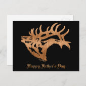 Bull Elk Wood Silhouette Postkarte (Vorne/Hinten)