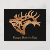 Bull Elk Wood Silhouette Postkarte (Vorderseite)