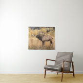 Bull Elk | Yellowstone-Nationalpark Wandteppich (Beispiel (Horizontal))