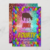 Bull Farm Birthday Western Land eingeladen Einladung (Vorne/Hinten)