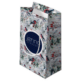 Bull finch & Christmas Berries Muster Kleine Geschenktüte