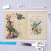 Bull Finch Ephemera Buchseiten mit Bienen und Vöge Seidenpapier (Handwerk)