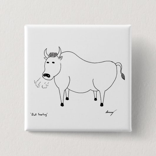 Bull Folk Art Button (Vorderseite)
