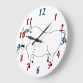 Bull Folk Art Clock Große Wanduhr (Winkel)