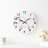 Bull Folk Art Clock Große Wanduhr (Zuhause)