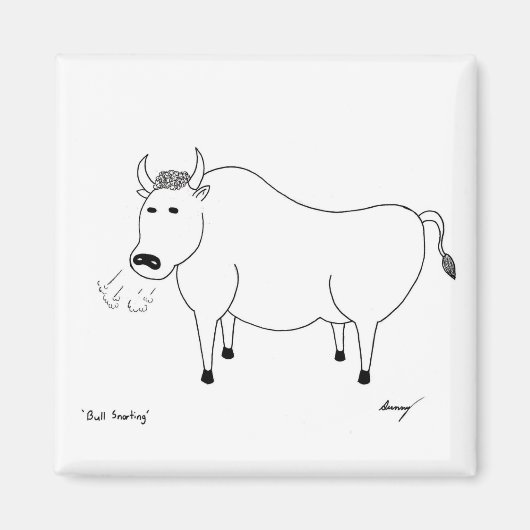 Bull Folk Art Magnet (Vorne)