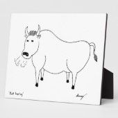 Bull Folk Art Plaque Fotoplatte (Seite)